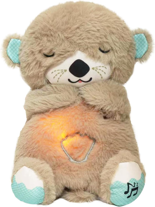 Music Otter Education of Sound and Light Soothing Sound Sleep Otter Baby Put to Sleep Music Breathing Teddy Bear - NovaMart
