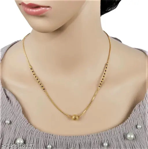 Mangalsutra Combo Deal Gold Plated Necklace Pandent Mangalsutra 30 Inch And 18 Inch Combo Pack With Earring for Women (Pack of 5) - NovaMart