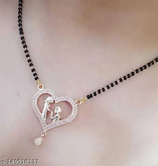 Mangalsutra Combo Deal Gold Plated Necklace Pandent Mangalsutra 30 Inch And 18 Inch Combo Pack With Earring for Women (Pack of 5) - NovaMart