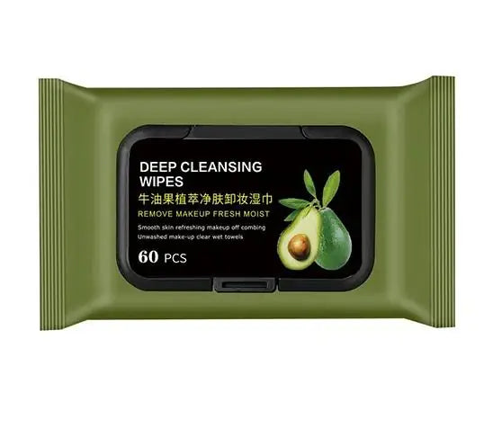 Avocado Makeup Remover Wipes (60 Pcs) - NovaMart