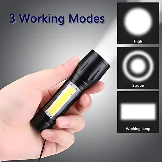 Pocket Size Mini Portable Xpe + Cob Led Tactical Flashlight - NovaMart