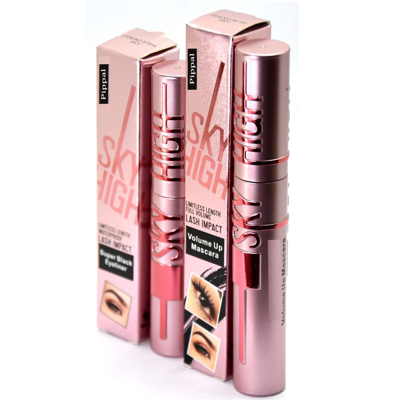 Pippal Sky High Eyeliner 1 Pcs with Mascara Ultra Volume Up Volumizing Mascara for Bold And Dramatic Lashes Long Lasting Waterproof 10Gm (Pack of 1) - NovaMart