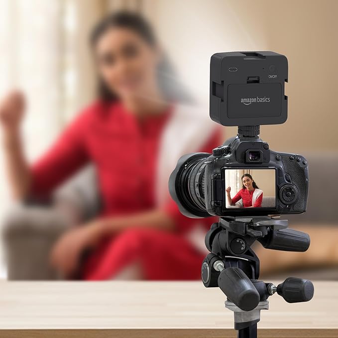 Camera Video Light with Clip and 3 Cold Shoe Connectors | 120 LED Beads | Dimmable and Rechargeable Battery | - NovaMart