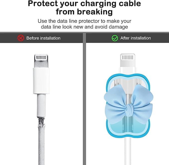 4 in 1 Silicone Case for Apple 20W USB-C Power Adapter Protective Cover for Apple iPhone Charger 20W/18W Adapter with Spiral Wire Saver (Charger Not Included) - NovaMart