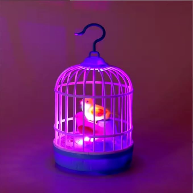 Lovely Talking Bird Cage for Kids with Light and Music Voice Controlled Induction Bird Mini Birdcage - NovaMart