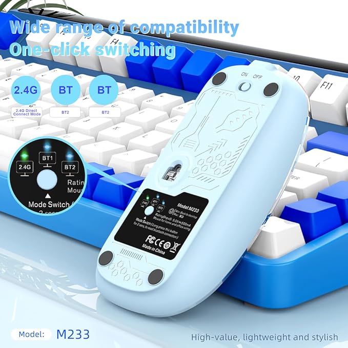 Transparent Mouse Rechargeable Mouse High-end 1600 Moving Speed Adjustable Silent Switch Type-C One-Key for Desktop - NovaMart