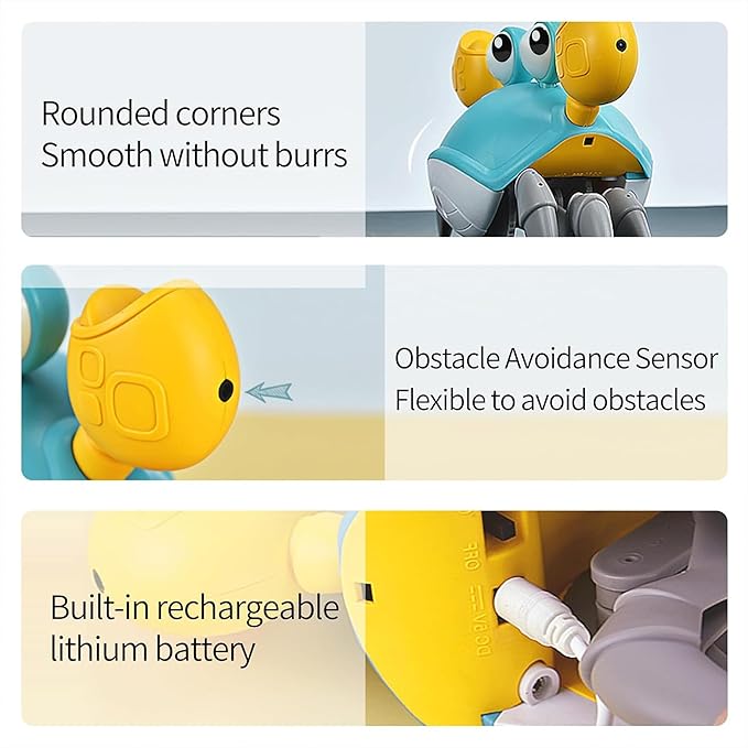 Crawling Crab Baby Musical Kids Toy with LED Lights and Rechargeable Battery - NovaMart