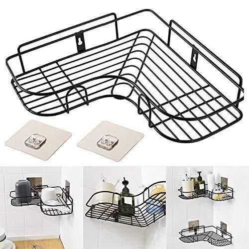 Kitchen Organiser Corner Shelf - Wall Mount Stainless Steel Storage Rack ( Pack of 1 ) - NovaMart