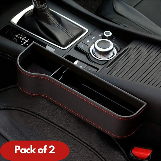 Seat Pockets PU Leather Car Console Side Organizer Pack of 2 - NovaMart