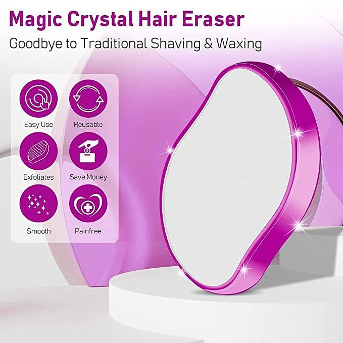 FLETIX Crystal Hair Eraser Stone, Painless Magic Crystal Hair Remover for Women Men, Hair Removal Eraser Exfoliator Tool for Arms Legs Back Bikini Body Any Part (Multicolor) - NovaMart