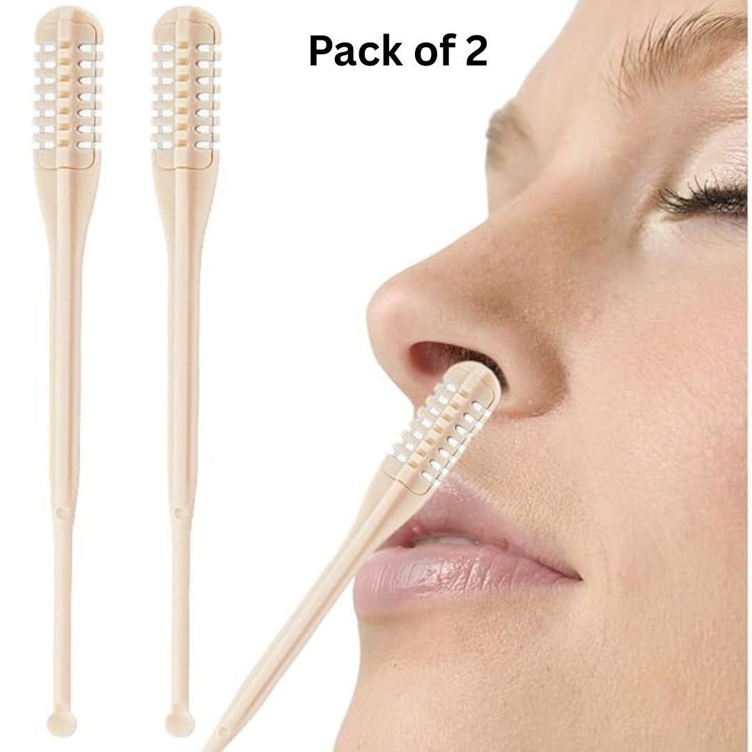 Nose Hair Cutter 360 Degree Rotating Manual Nose Hair Removal Tool Pack of 2 - NovaMart