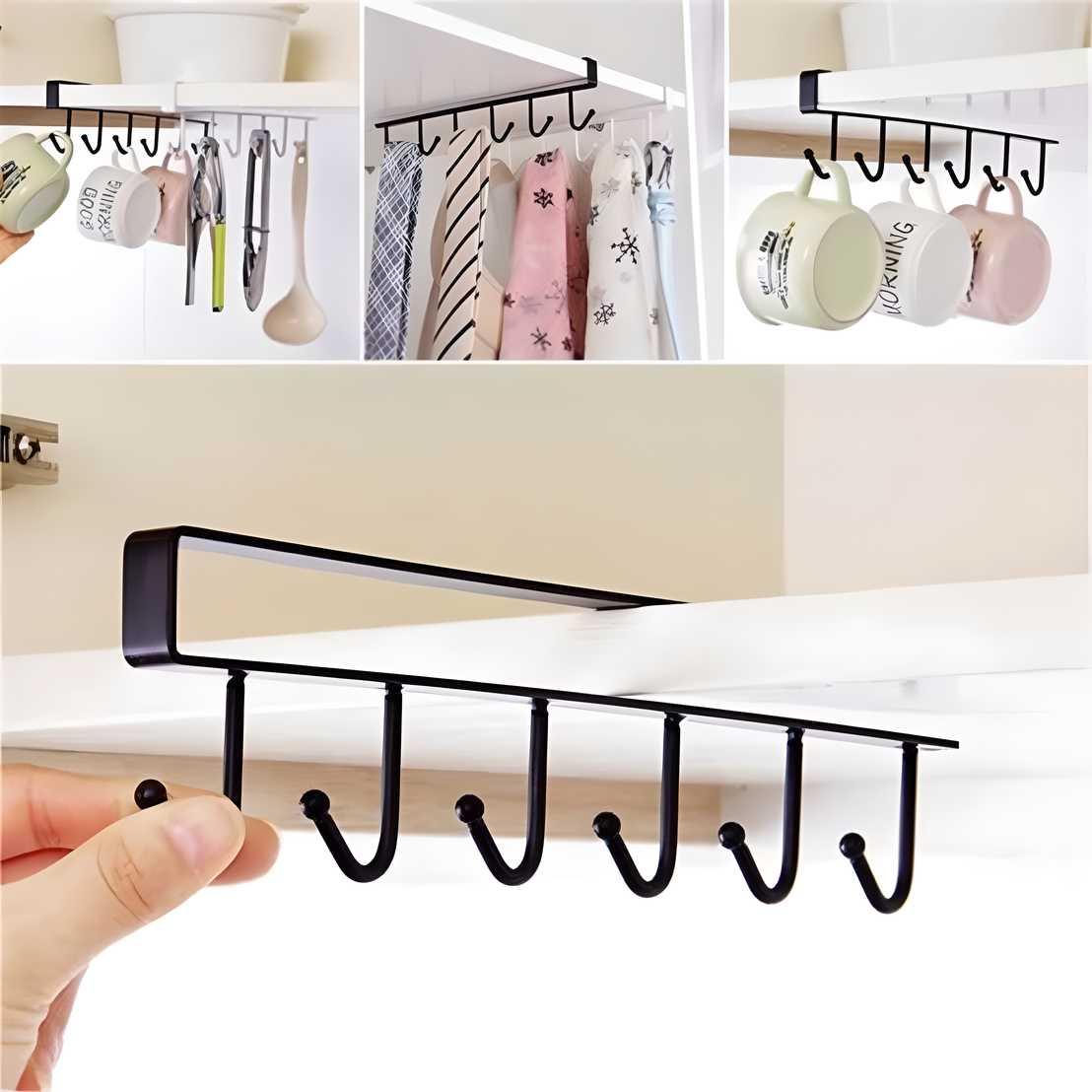 Mug Cups Wine Glasses Storage Hooks Kitchen - NovaMart
