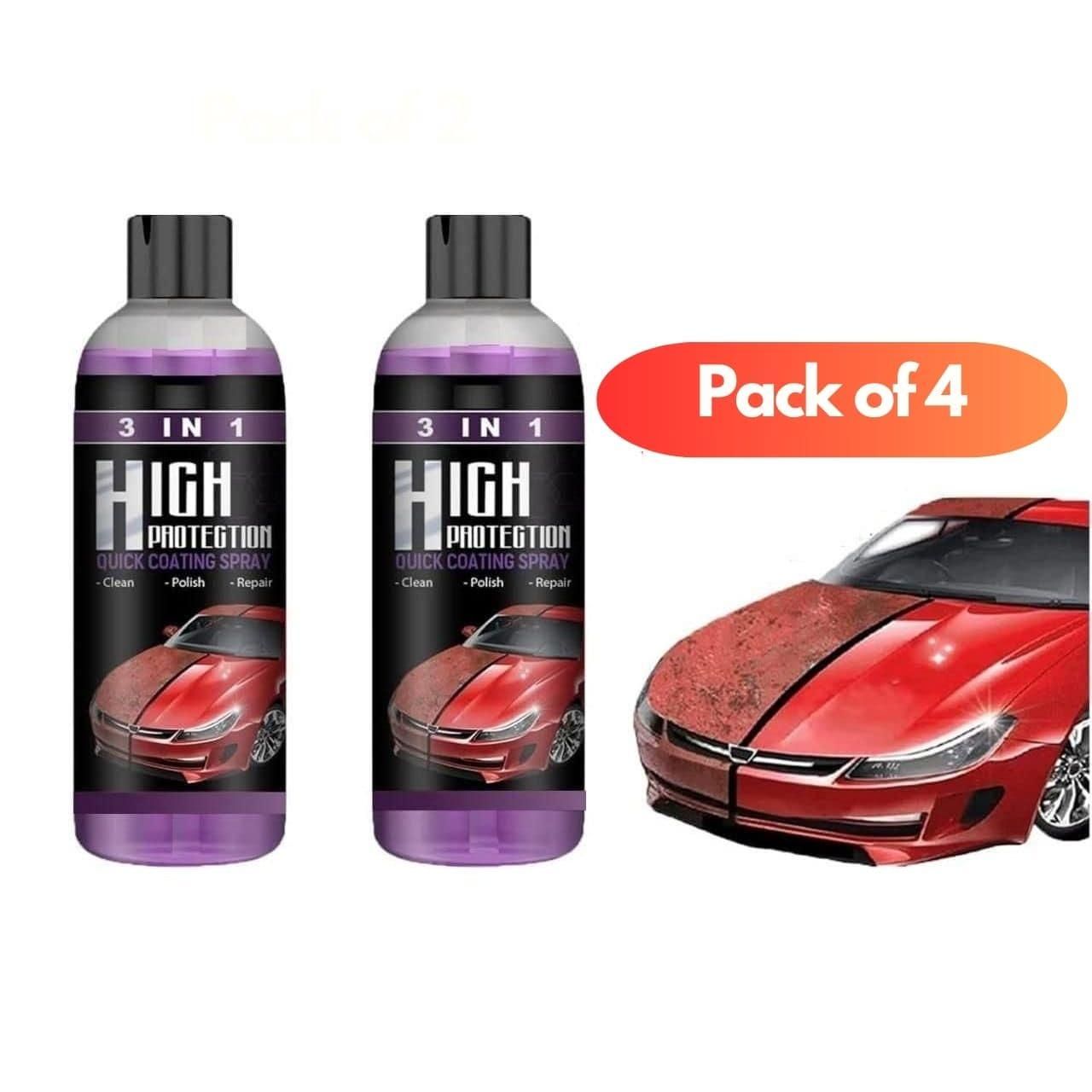 3 in 1 High Protection Quick Car Ceramic Coating Pack of 2 with 1 Pump - NovaMart