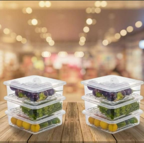 Fridge Storage Containers Box 28*20.5*5.5cm 6pc - NovaMart