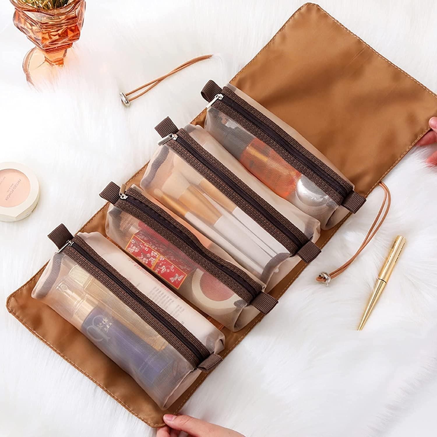 4-in-1 Detachable Hanging Toiletry Bag Foldable Travel Makeup Bag - NovaMart