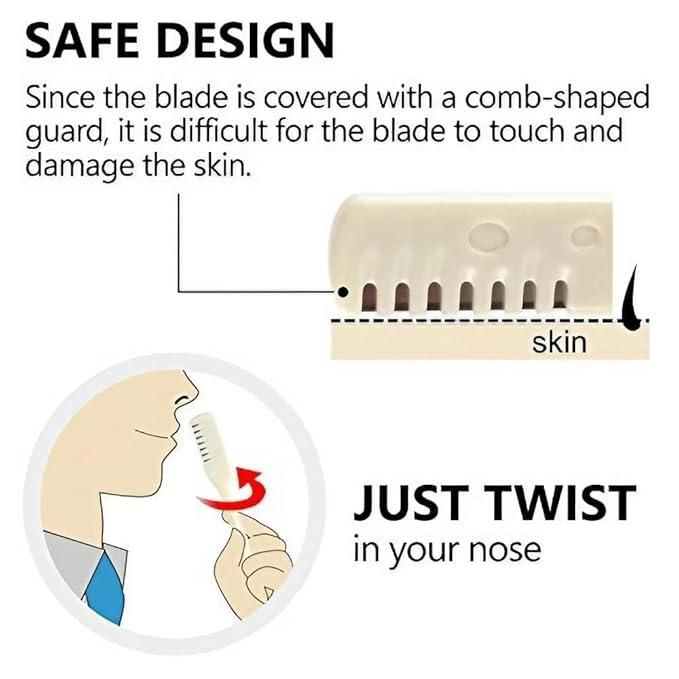 Nose Hair Cutter 360 Degree Rotating Manual Nose Hair Removal Tool Pack of 2 - NovaMart