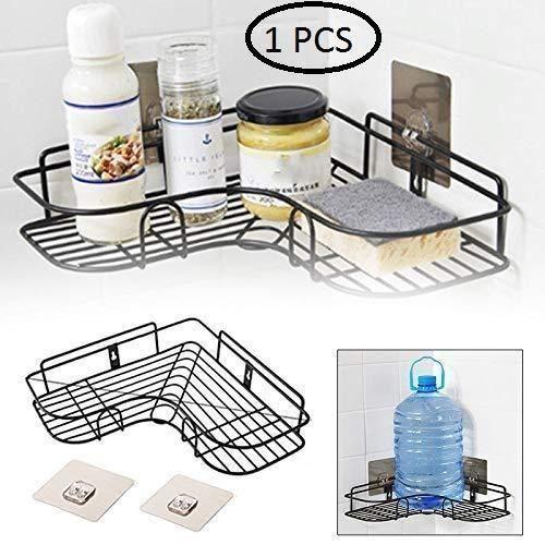 Kitchen Organiser Corner Shelf - Wall Mount Stainless Steel Storage Rack ( Pack of 1 ) - NovaMart