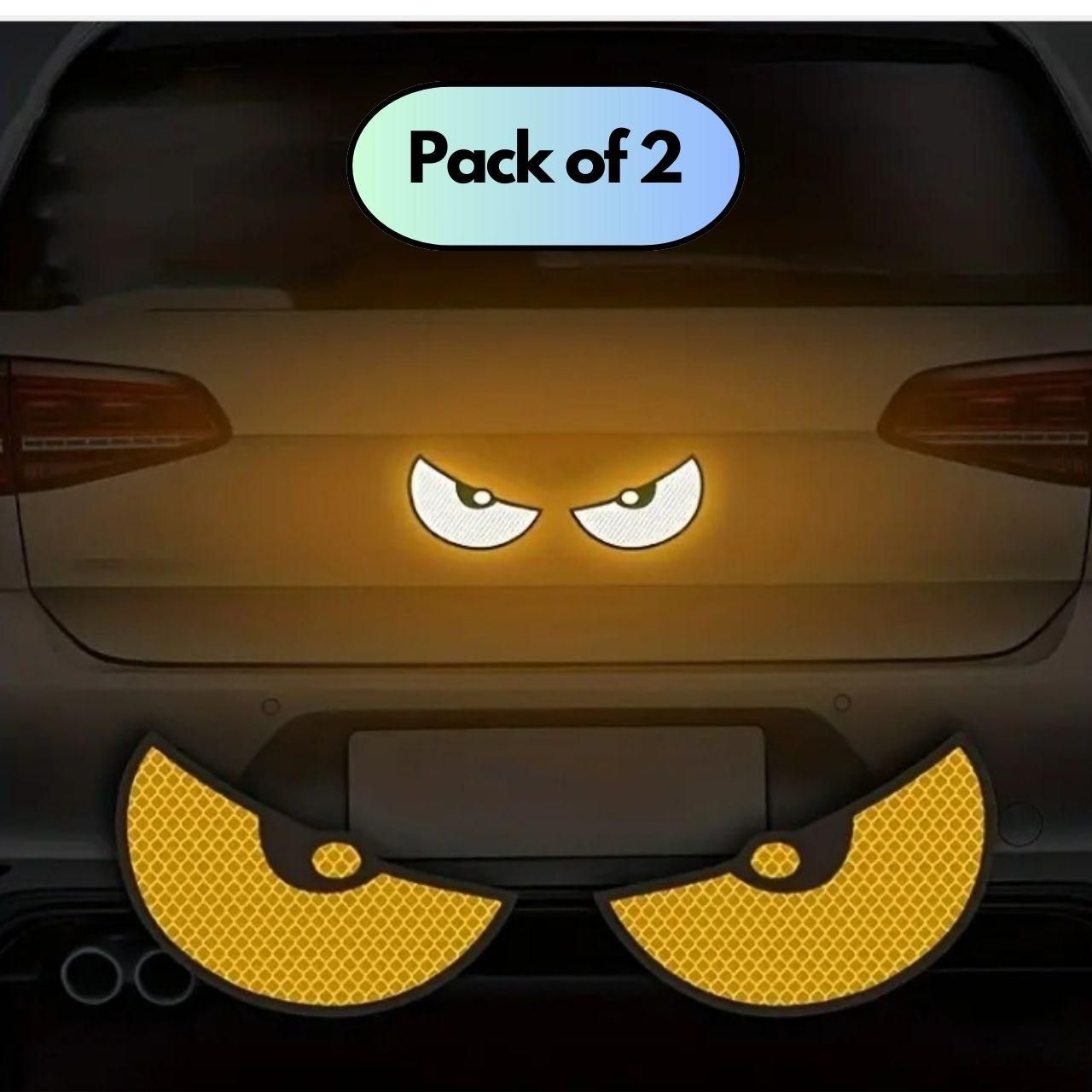 4 Pieces Monster Eyes Car Reflective Stickers Pack of 2 - NovaMart