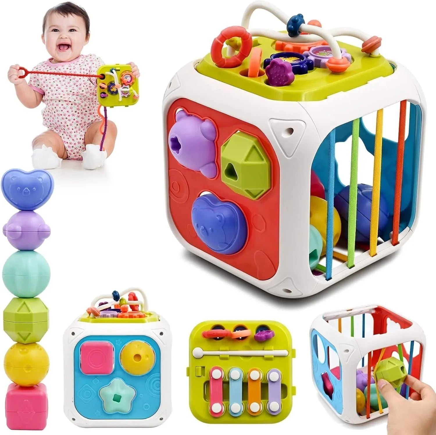 Montessori 7 in 1 Baby Sensory Toy for Kids - NovaMart