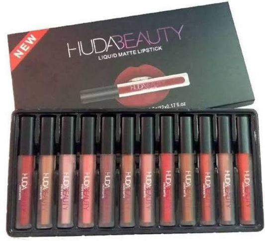 Huda Beauty matte Finishing Lipstick ( Pack of 12 ) - NovaMart