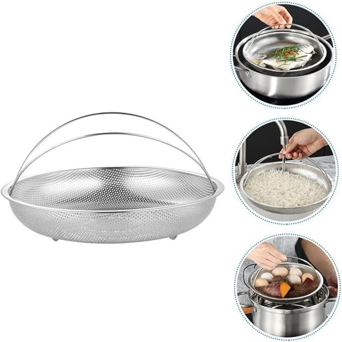 Stainless Steel Draining Rinsing Washing Ideal for Kitchen Vegetables Fruits - NovaMart