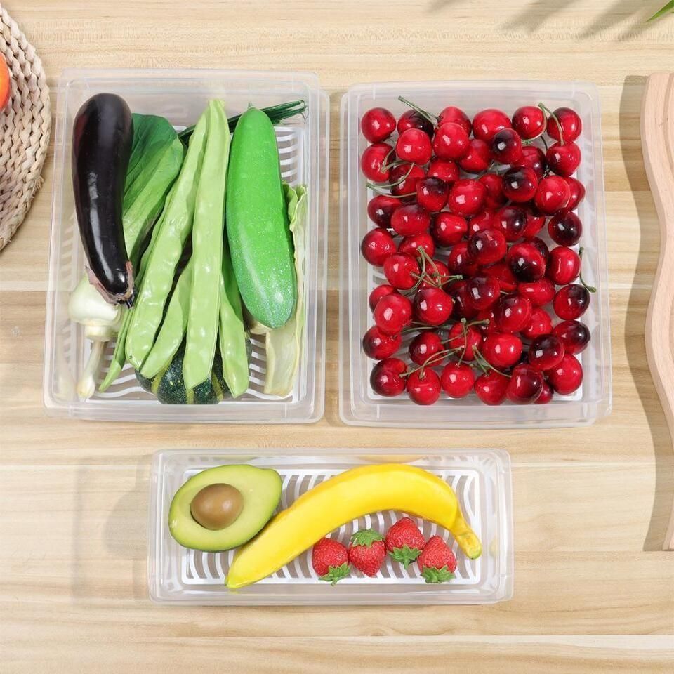 Fridge Storage Containers Box 28*20.5*5.5cm 6pc - NovaMart