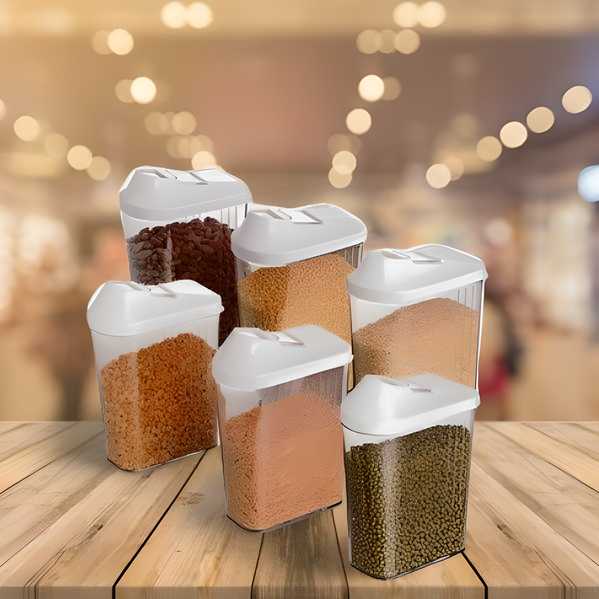 Plastic Dispenser Jar/Container (15x9x22cm) Pack of 6 - NovaMart