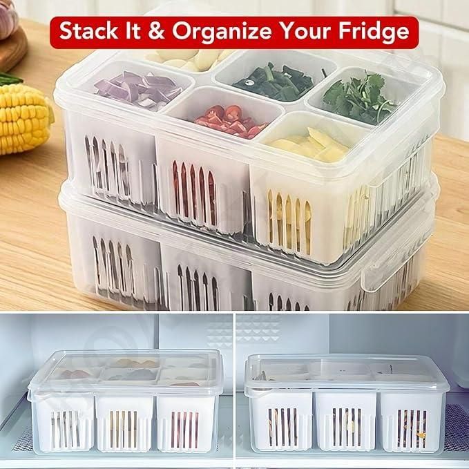 Food Storage Box With Lid and 6 Compartments - NovaMart