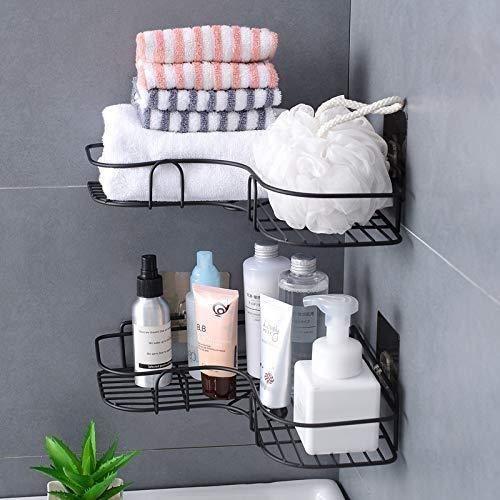 Kitchen Organiser Corner Shelf - Wall Mount Stainless Steel Storage Rack ( Pack of 1 ) - NovaMart