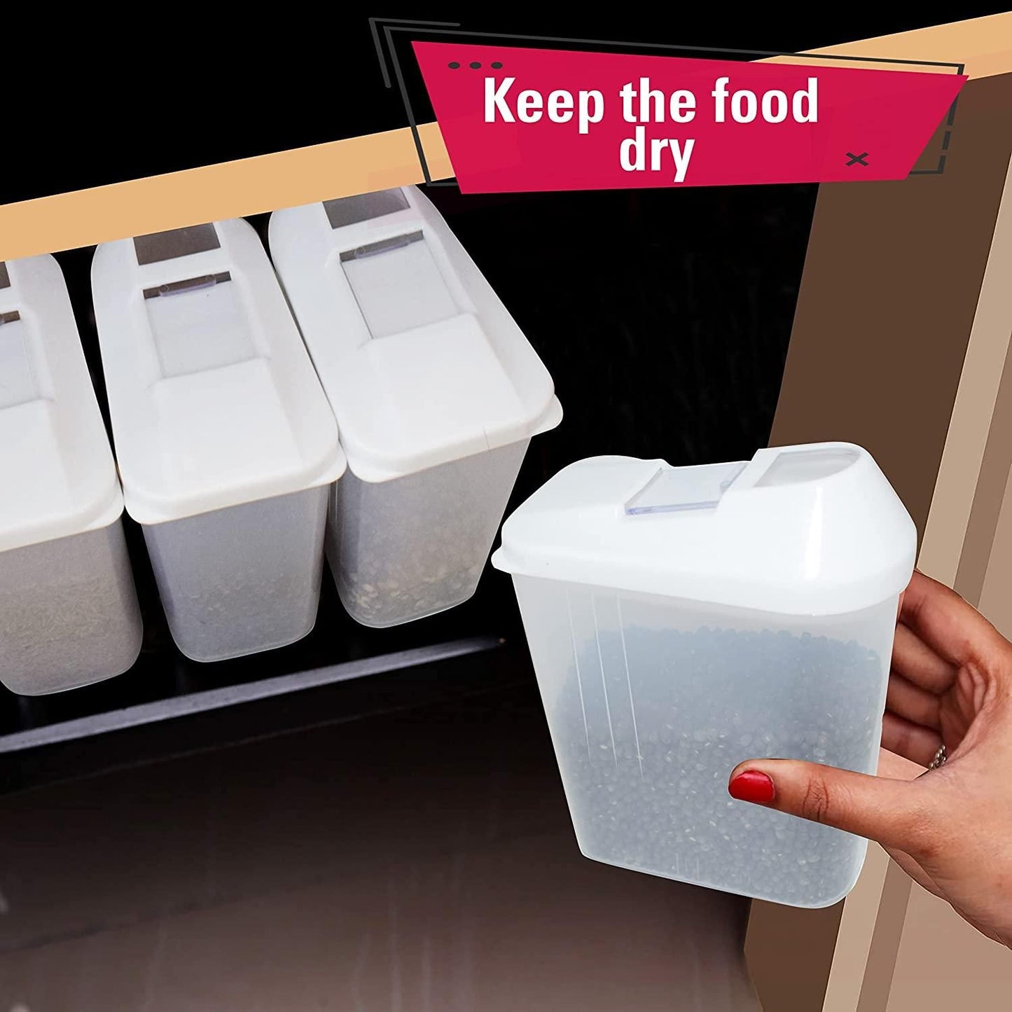 Plastic Dispenser Jar/Container (15x9x22cm) Pack of 6 - NovaMart