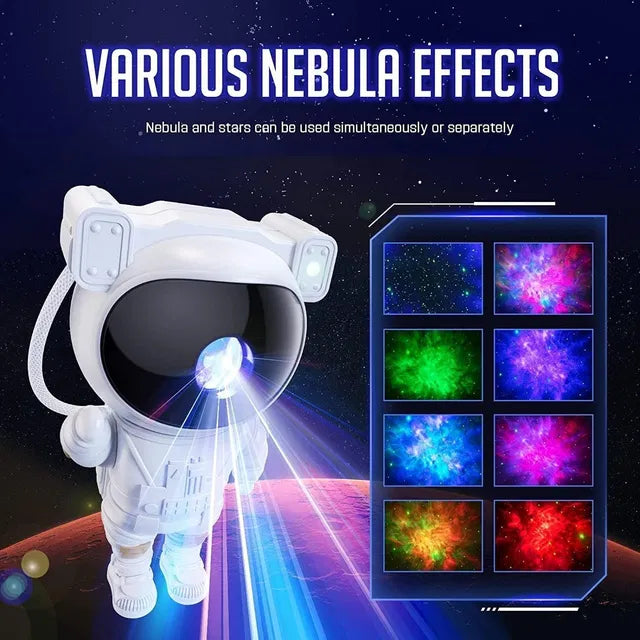 Astronaut Galaxy Projector - 360 Magnetic Head Rotation, Remote Control - NovaMart