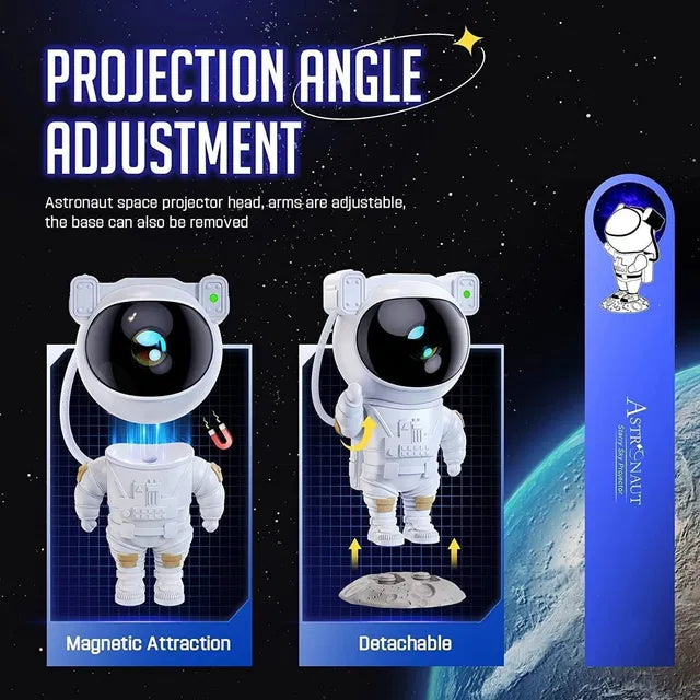 Astronaut Galaxy Projector - 360 Magnetic Head Rotation, Remote Control - NovaMart