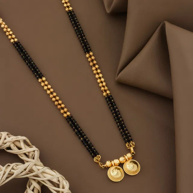 Vatti Mangalsutra Gold With Black Moti Bead - NovaMart
