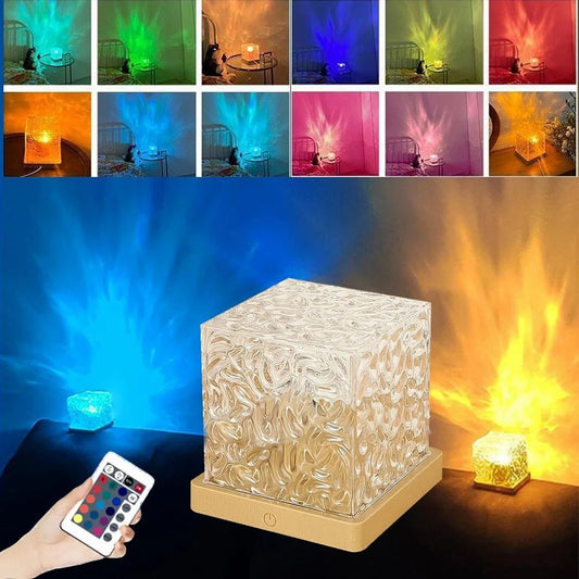 LED 3D Ocean Wave Projector Night Lamp Water Ripple Light Northern Lights - NovaMart