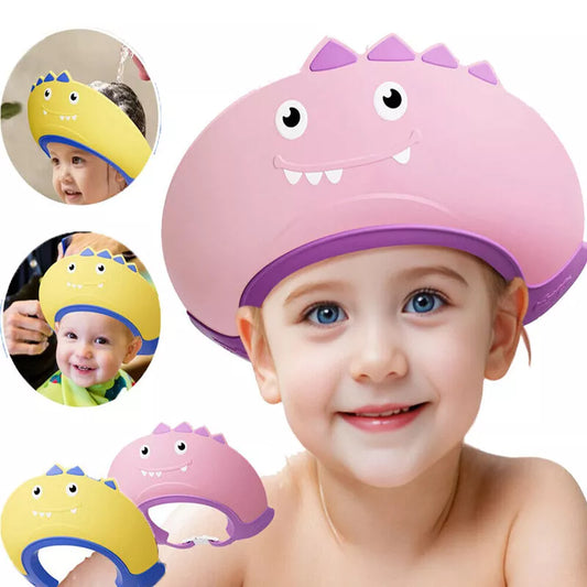 Soft Adjustable Visor Hat Safe Shampoo Shower Bathing Protection Bath Cap for Toddlers, Baby, Kids, Children (Multicolor) - NovaMart