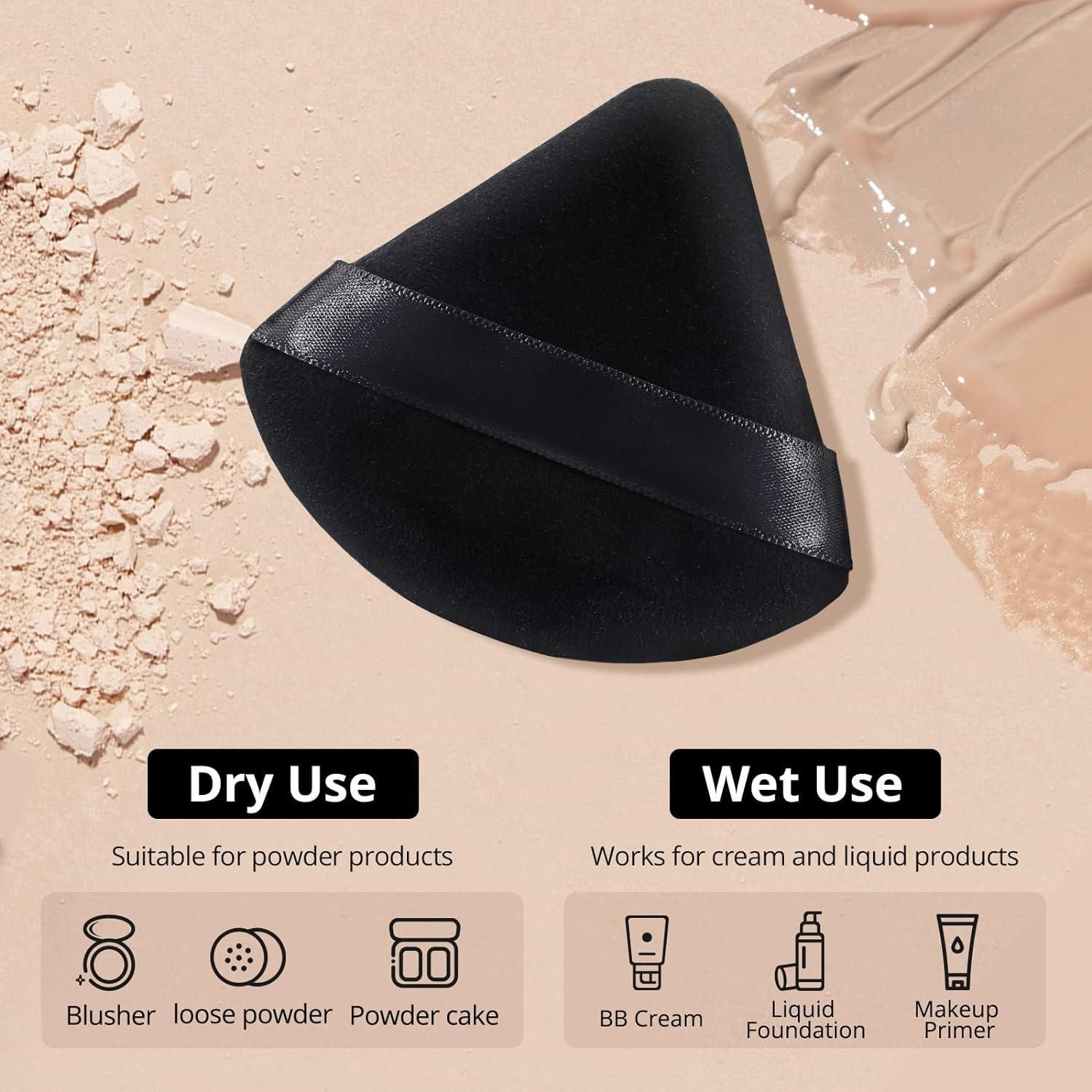 Triangle Powder Puffs for Face Powder Makeup Puff for Loose (Pack of 1) - NovaMart