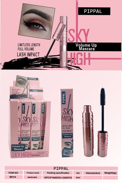 Pippal Sky High Mascara Ultra Volume Up Volumizing Mascara Long Lasting Waterproof 10Gm (Pack of 1) - NovaMart