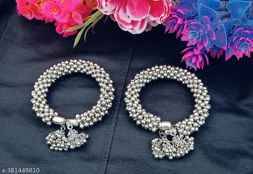 Silver Sterling Silver Kada (Pack of 2) - NovaMart