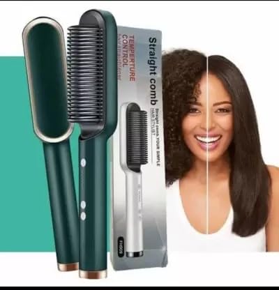 Hair Straightener brush for Women & Men, Hair Styler, Straightener Machine Brush/PTC Heating Electric Straightener with 5 Temperature Control (Multi colour) - NovaMart