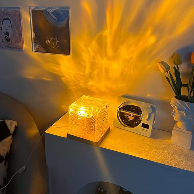 Wave Lamp, Wave Light Cube, Aurora Glow Lamp Crystal Night Light, Romantic Lamp for Room Decor, LED Wave Lights, Room Decor for Kids - NovaMart