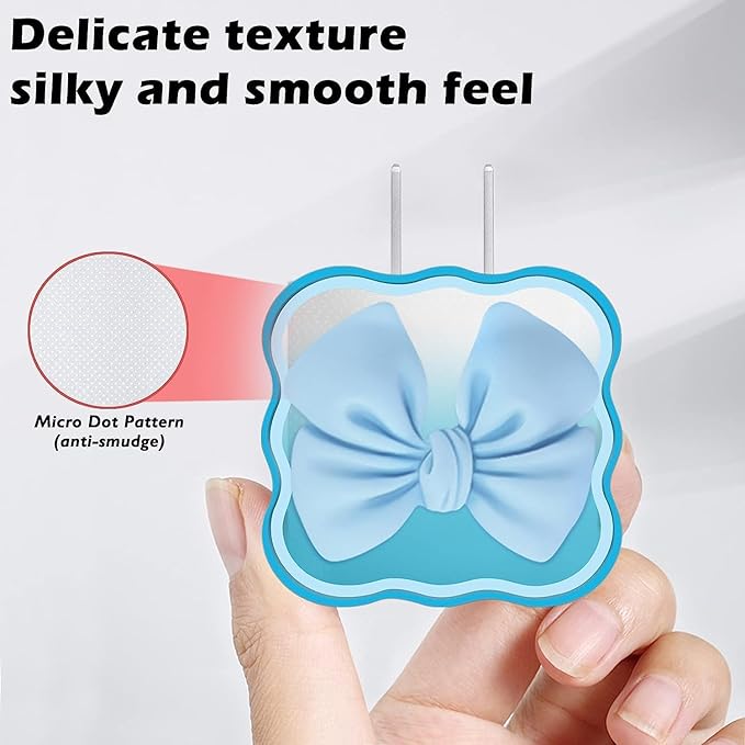4 in 1 Silicone Case for Apple 20W USB-C Power Adapter Protective Cover for Apple iPhone Charger 20W/18W Adapter with Spiral Wire Saver (Charger Not Included) - NovaMart