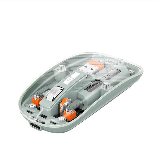Transparent Mouse Rechargeable Mouse High-end 1600 Moving Speed Adjustable Silent Switch Type-C One-Key for Desktop - NovaMart