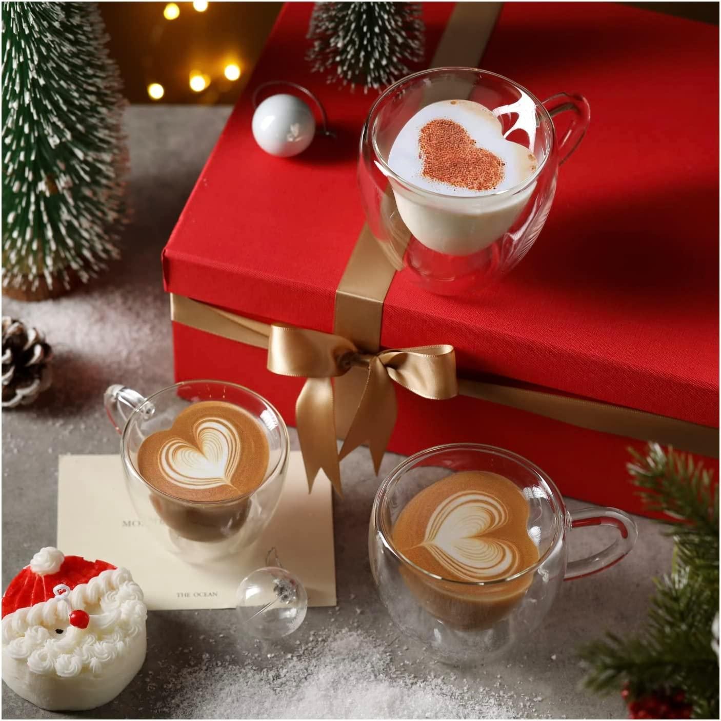 High Borosilicate Heart Shape Double Wall Glass (Pack of 1) - NovaMart