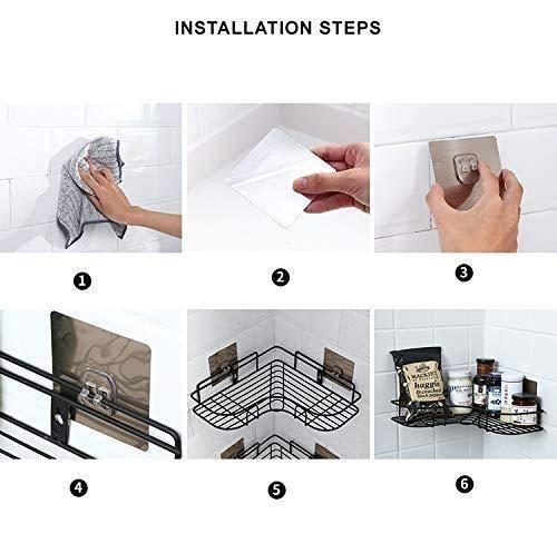 Kitchen Organiser Corner Shelf - Wall Mount Stainless Steel Storage Rack ( Pack of 1 ) - NovaMart