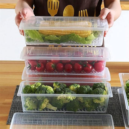 Fridge Storage Containers Box 28*20.5*5.5cm 6pc - NovaMart