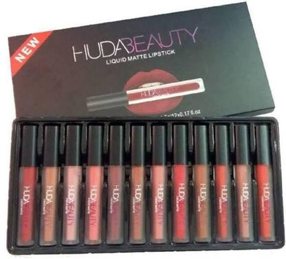 Huda Beauty matte Finishing Lipstick ( Pack of 12 ) - NovaMart