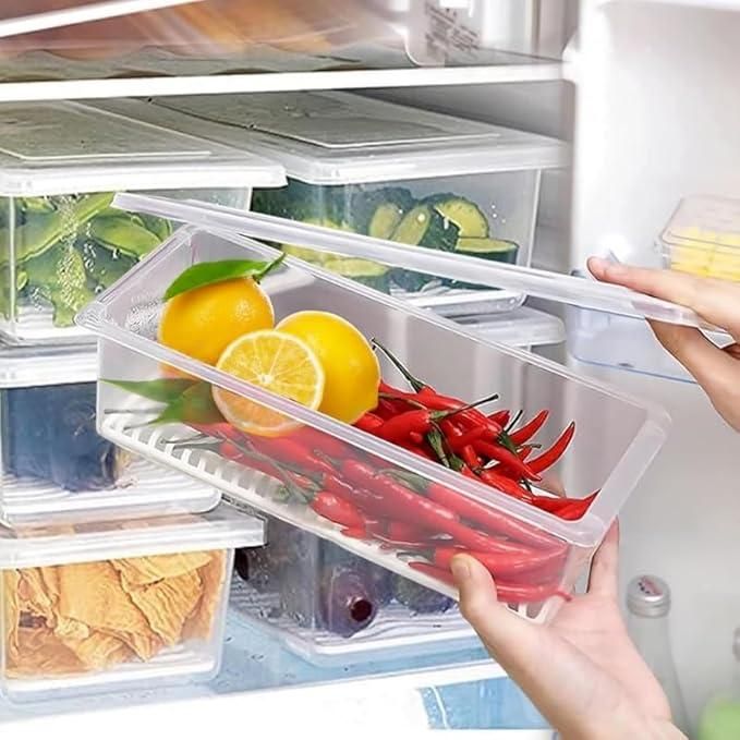 Fridge Storage Containers Box 28*20.5*5.5cm 6pc - NovaMart