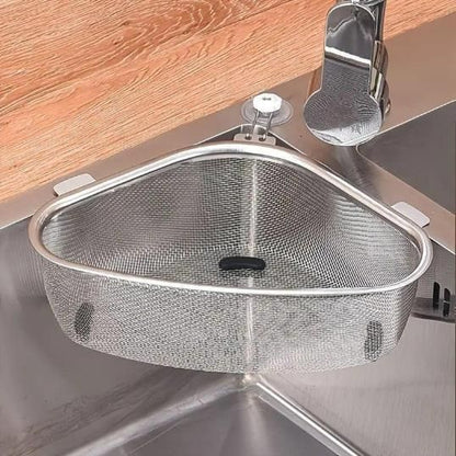 Kitchen Sink Drain Basket Triangle Shape Stainless Steel - NovaMart