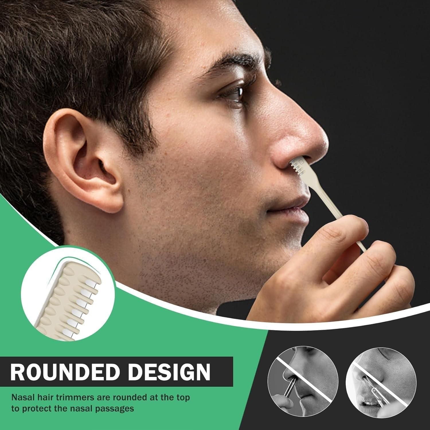 Nose Hair Cutter 360 Degree Rotating Manual Nose Hair Removal Tool Pack of 2 - NovaMart