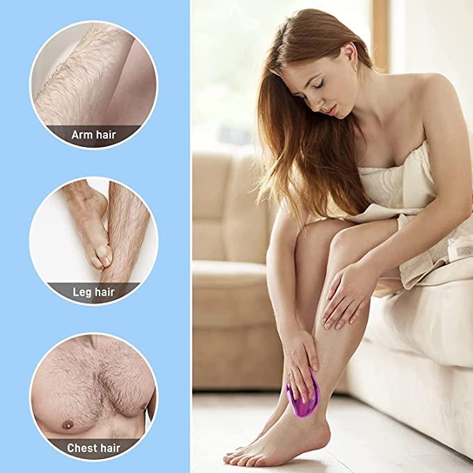 FLETIX Crystal Hair Eraser Stone, Painless Magic Crystal Hair Remover for Women Men, Hair Removal Eraser Exfoliator Tool for Arms Legs Back Bikini Body Any Part (Multicolor) - NovaMart